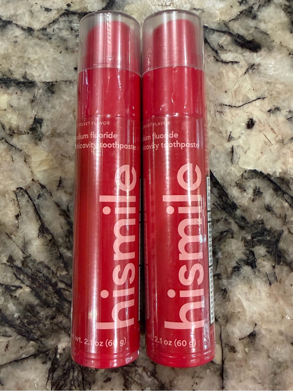 2 Tubes of Hismile Red Velvet Flavored Toothpaste.